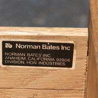 Vintage Norman Bates Wood Chrome Desk With Return  