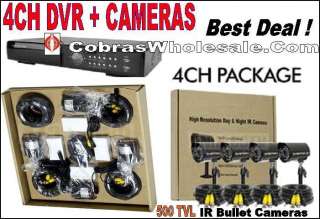   Ch Complete System CCTV Eyemax DVR w/ 4 IR Cameras 500 GB HD Brand New