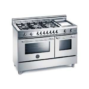 Bertazzoni Stainless 48 Six Burner Gas Range Electric Griddle  