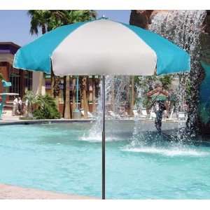   Foot Turquoise & White Heavy Gauge Vinyl Lifeguard Umbrella