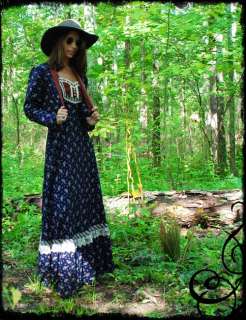 Vintage 70s Hippie Rare Ruffle Gunne Sax Maxi Dress  