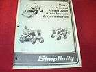 Simplicity Model 7100 Attachments & Accessories Lawn Tractor Dealers 
