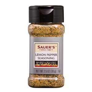 Sauers Lemon Pepper Seasoning, 2.5 Ounce Jars (Pack of 6)