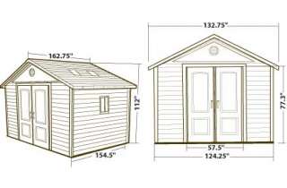 Lifetime 11 x 13.5 Outdoor Shed Dimensions