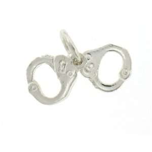  925 Authentic Sterling Silver Charm Handcuffs Jewelry