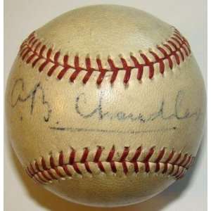  Ford Frick Signed Baseball   AB Chandler Vintage 