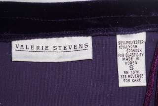 VALERIE STEVENS Dark Purple Long Stretch Velvet Skirt ~ SMALL  