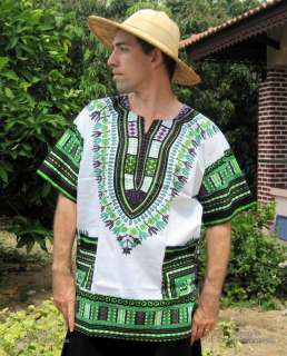 African Dashiki / Mexican Poncho Light Green Shirt XXL  