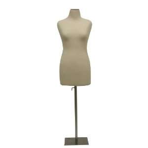  Female Cream Fully Pinnable Dress Form 9 Brushed Base 
