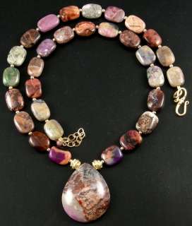 GENUINE NATURAL AFRICAN SUGILITE PENDANT BEADS Necklace  