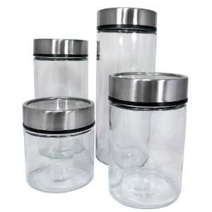  Imperial Home MW1198 Glass 4 Pieces Canister Set With Air 