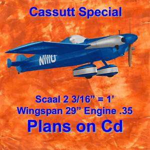 CONTROL LINE SCALE MIDGET RACER AIRPLANE NOTE & PLANS  