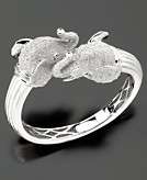    Sterling Silver Diamond Elephant Bangle Bracelet (1/2 ct. t.w 