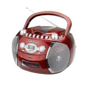   Red Portable BoomBox AM FM CD Player Radio Cassette Recorder BRAND NE