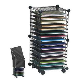 Tier Paper Storage Cube System with Casters and Dust Cover   Black 