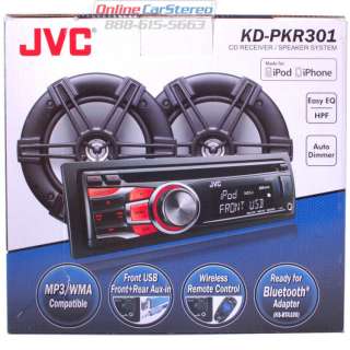 JVC KD PKR301 KDR530 CD Receiver w/ Dual AUX and CSMX620 6 1/2 2 Way 