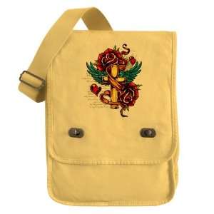   Field Bag Yellow Roses Cross Hearts And Angel Wings 