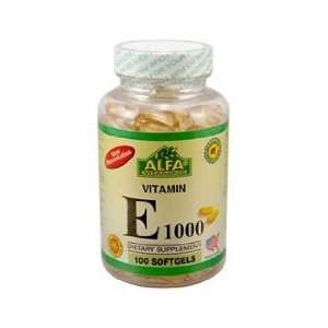  Alfa Vitamins Vitamin E 1000 IU 100 softgels Antioxidant 