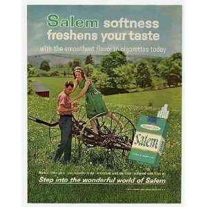  1963 Salem Cigarette Antique Plow Meadow Print Ad (4492 