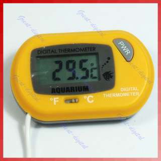 Digital LCD Aquarium Thermometer Fish Tank Water Yellow  