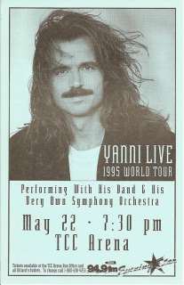 Yanni TCC Arena Tucson Arizona 1995 Concert Handbill NM  