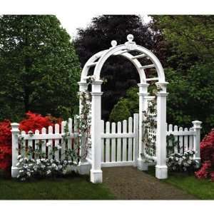   Two 4 ft. Cottage Picket Vinyl Arbor Wings Patio, Lawn & Garden