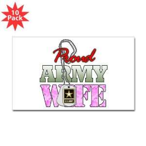    Sticker (Rectangle) (10 Pack) Proud Army Wife 
