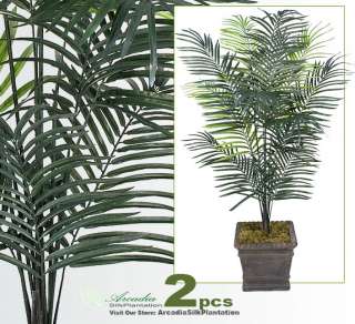TWO 5 Dwarf Areca Palm Artificial Trees Silk Plant 612  