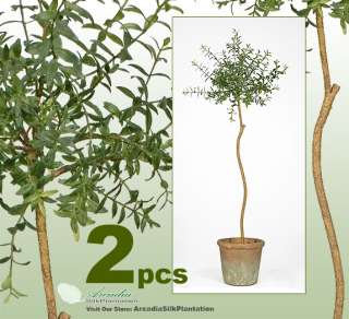 TWO 33 Myrtle Topiary Artificial Trees Silk Plant 711  