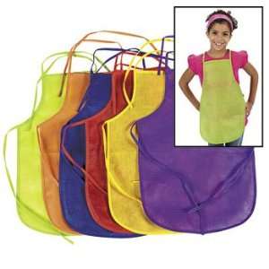  12 Pack Childrens Artists Aprons, Polyester Non woven 