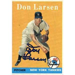  Don Larsen Autographed 1959 Topps Card   Signed MLB Baseball 