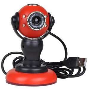  300K USB 2.0 Webcam w/4 LEDs, Inline LED Control & Suction 