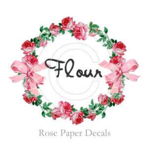 Vintage Shabby Chic Pink Roses Bow Kitchen Label Decals  