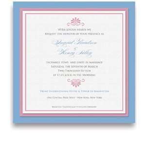  280 Square Wedding Invitations   Greek Ornament Blue 