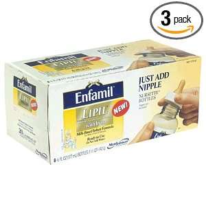  Enfamil Lipil Milk Based Infant Formula with Iron, Nursette Bottles 