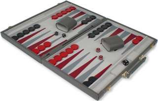 Gray Leatherette Backgammon Set   Small  