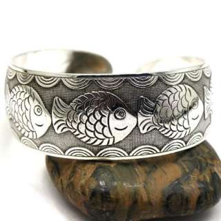 Pretty Nice Carved Tibet Silver Bangle Bracelet AB275  