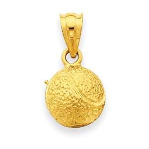  14k Gold Tennis Ball Pendant Jewelry