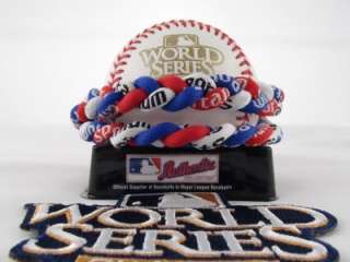 2011 World Series Titanium Baseball Necklace Texas Rangers MLB Ionic 5 