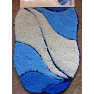 New BATHROOM rug Blue Wave bath mat toilet luxury soft rugs  