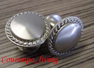 Beaded Brushed Nickel Cabinet Pull Knobs Hardware  
