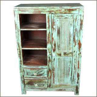   Reclaimed Wood Distressed Chifferobe Wardrobe Bedroom Clothes Armoire