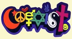 Coexist Peace Hippie Happy with a Funky Shape Sticker  