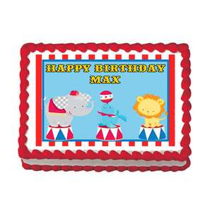 CIRCUS CARNIVAL Edible Birthday Party Cake Image Topper  