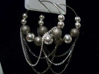   Earring 2 Bling hoops metallic beads chains paparazzi jewelry  