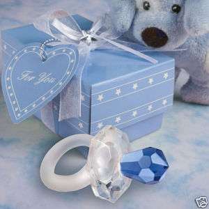 80 Blue Crystal Pacifier Baby Shower Baptism Favors  