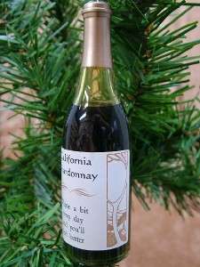 New California Chardonnay Wine Bottle Tree Ornament  