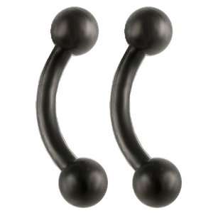   rings earrings curved curve barbell bar 3mm ball Black   Pierced Body