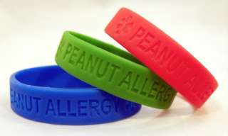   Toddler Size Peanut Allergy Medical Alert Bands/Bracelets 6 inch size