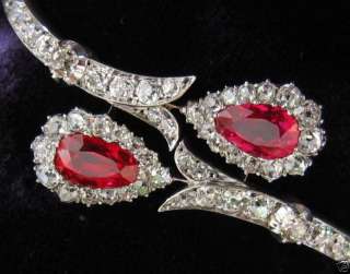 19th Century Antique 18k Burmese Ruby Diamond Bracelet  